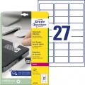 Etikety odolné na špeciálne použite Avery `šachovnicový vzor` 63,5x29,6mm A4 biele 20 hárkov 