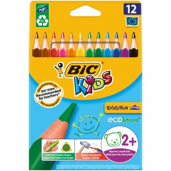 Farbičky BIC trojhranné odolné voči lámaniu 12ks 