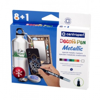 Sada Centropen 2737 Decor pen metallic 8+1ks 