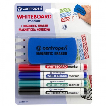 Sada popisovačov na tabule Centropen 8559/4S so stierkou 