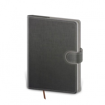 Diár Flip denný B6 12x16,5cm - šedo/šedý 2026 