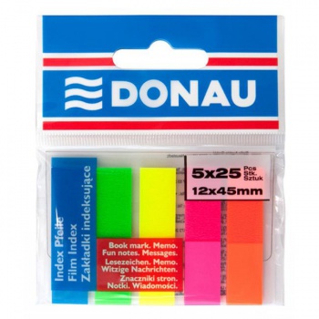 Samolepiace záložky Donau 12x45mm neon 