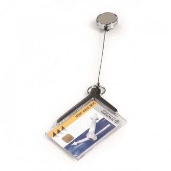 Visačka na plastovú kartu s kotúčom DURABLE CARD HOLDER DE LUXE PRO 85x54mm 10ks 