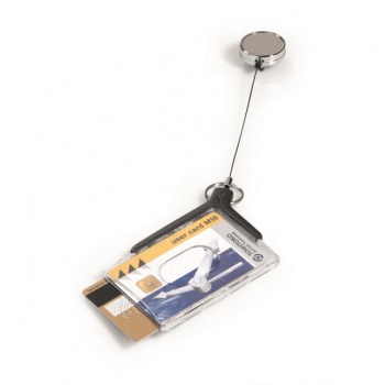 Visačka na 2 plastové karty s kotúčom DURABLE DE LUXE DUO PRO 85x54mm 10ks 