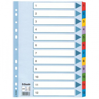 Kartónový rozraďovač Esselte Mylar 1-12 