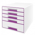 Zásuvkový box Leitz WOW s 5 zásuvkami purpurový 