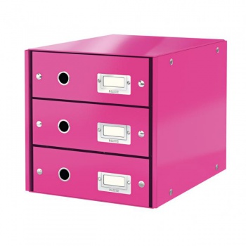 Zásuvkový box Leitz Click & Store 3 zásuvky metalická ružová 
