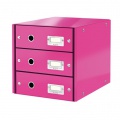 Zásuvkový box Leitz Click & Store 3 zásuvky metalická ružová 