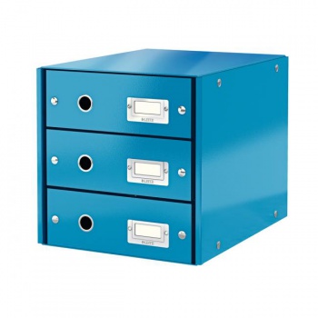 Zásuvkový box Leitz Click & Store 3 zásuvky metalická modrá 