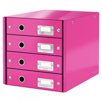 Zásuvkový box Leitz Click & Store 4 zásuvky ružový 