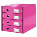 Zásuvkový box Leitz Click & Store 4 zásuvky ružový 