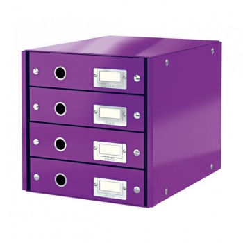 Zásuvkový box Leitz Click & Store 4 zásuvky purpurový 
