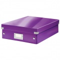 Stredná organizačná krabica Click & Store purpurová 