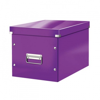 Štvorcová krabica Click & Store A4 metalická purpurová 