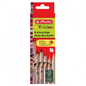 Farbičky Herlitz Trilino trojhranné 6 farieb 