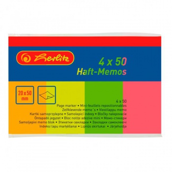 Záložky Herlitz papierové 20x50mm 50 ks 4 farby 