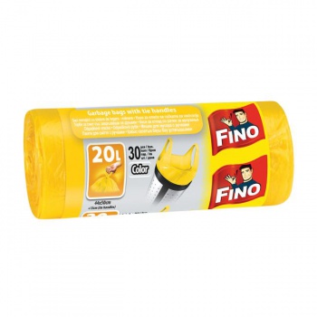 Vrecia zaväzovacie FINO Color 20 ℓ, 7 mic., 44 x 50 cm, žlté (30 ks) 