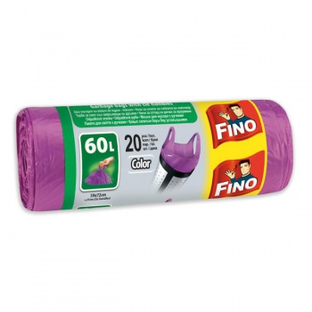 Vrecia zaväzovacie FINO Color 60 ℓ, 13 mic., 59 x 72 cm, fialové (20 ks) 