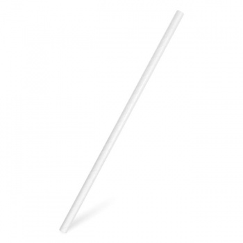Slamky papierové biele `JUMBO` 8 mm x 25 cm (100 ks) 