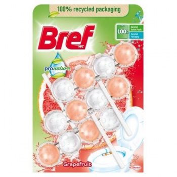 Bref Pro Nature WC závesný blok tuhý 3 x 50 g Grepfruit