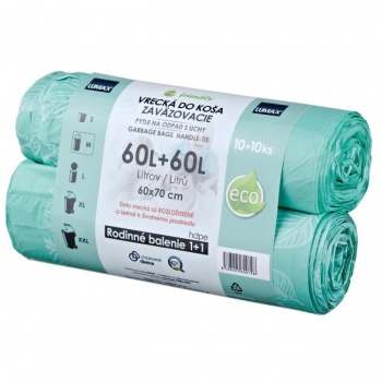 Vrecia do koša 60l 60 x 70cm 2 x 10 ks s ušami 