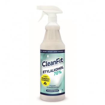 CleanFit dezinfekčný roztok Etylakohol 70% citrus 1 l + rozprašovač ZDARMA 