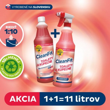 Cleanfit ultrakoncentrát - Toalety a kúpeľne 1+1=11 l 