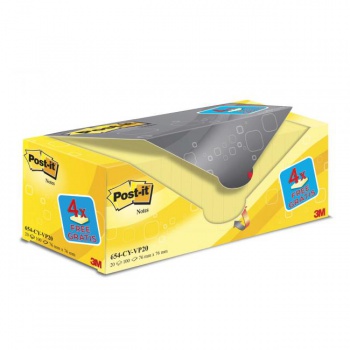 Samolepiaci bloček Post-it 76x76 žlté 20x100l 