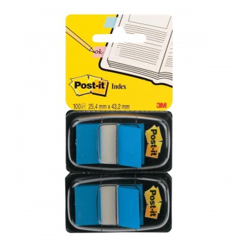 Záložky Post-it Index široké 25,4x43,2 modrá 2ks 