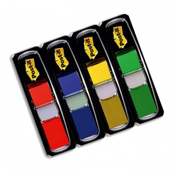 Post-it index úzky, klasické farby, 12,5x43 mm, zvýhodnené balenie 4+2 