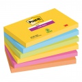 Samolepiaci bloček Post-it Super Sticky CARNIVAL, veľkosť 76 x127 mm 6 bločkov po 90 lístkov 