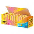Samolepiaci bloček Post-it Super Sticky, 76x76 mm, mix neónových farieb, zvýhodnené balenie 