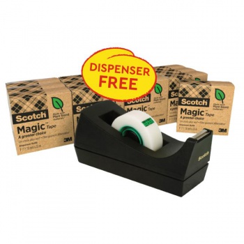 Lepiaca páska Scotch Magic neviditeľná popisovateľná 900 14ks + dispenzor zdarma 