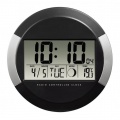 Nástenné hodiny digitálne PP-245 24,5cm čierno-strieborné 