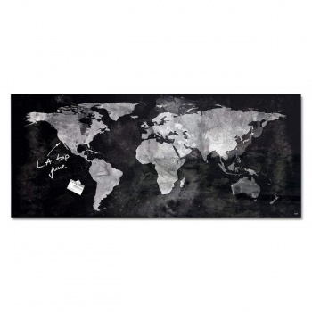 Sklenená tabuľa artverum 130x55cm mapa sveta 