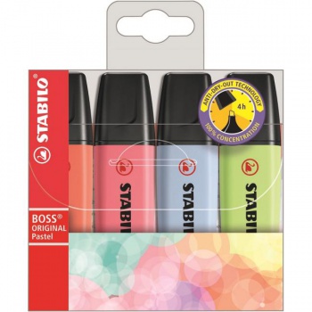 Sada zvýrazňovačov STABILO Boss pastel 4ks 
