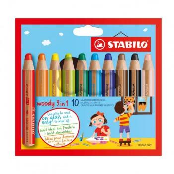 Farbičky STABILO woody 3 in1 10ks 