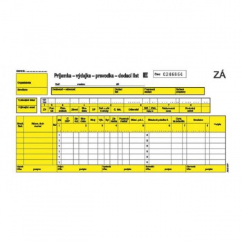 Príjemka - výdajka - prevodka - dodací list 2/3 A4 čísl.samoprepis 150 listov