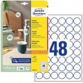 Etikety univerzálne kruhové 30mm Avery A4 10 hárkov 