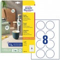Etikety univerzálne kruhové 65mm Avery A4 10 hárkov 