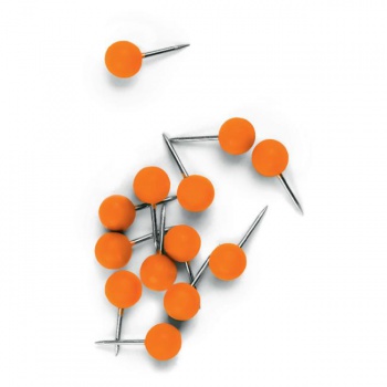 Napichovacie špendlíky NOBO guľaté 6mm oranžové 100ks 