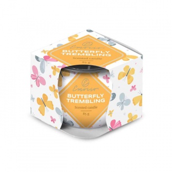Emocio Sklo Dekor 70x62 mm Butterfly Trembling, vonná sviečka - Spring Time fragrance