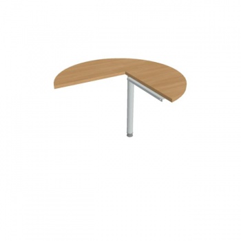 Doplnkový stôl Cross, ľavý, 100x75,5x(60x60) cm, dub/kov 