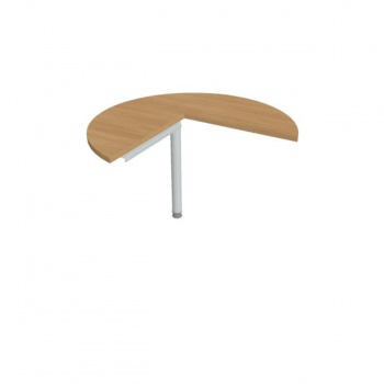 Doplnkový stôl Cross, pravý, 100x75,5x(60x60) cm, dub/kov 