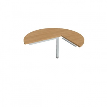Doplnkový stôl Cross, ľavý, 120x75,5x(80x60) cm, dub/kov 