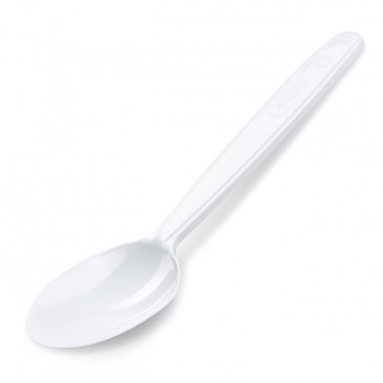 Lyžice plastové znovu použiteľné biele 18,5 cm (50 ks) 