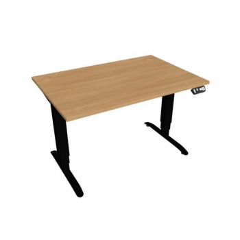 Pracovný stôl Motion, PO, 3S, 120x61 - 128x80 cm, dub/čierna 