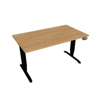 Pracovný stôl Motion, PO, 3S, 140x61 - 128x80 cm, dub/čierna 