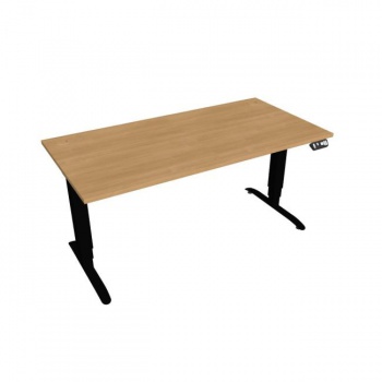 Pracovný stôl Motion, PO, 3S, 160x61-128x80 cm, dub/čierna 