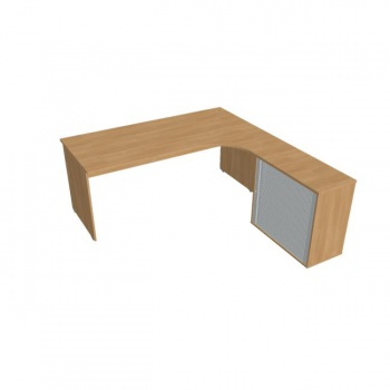 Pracovný stôl Gate, ergo, ľavý, 180x75,5x200 cm, dub/dub 